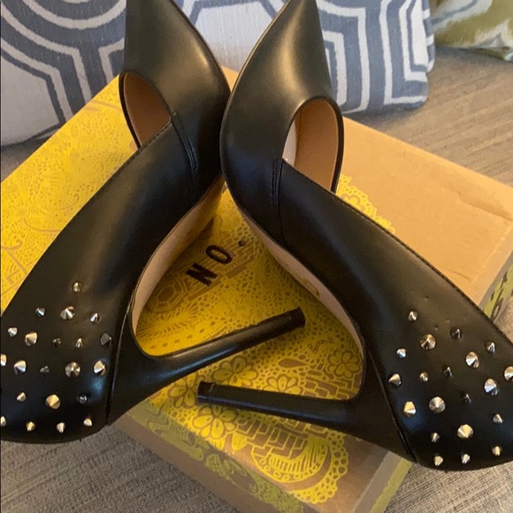 Black Stilettos W/ Gold and Sliver Studs (used 1x) - Picture 7 of 9